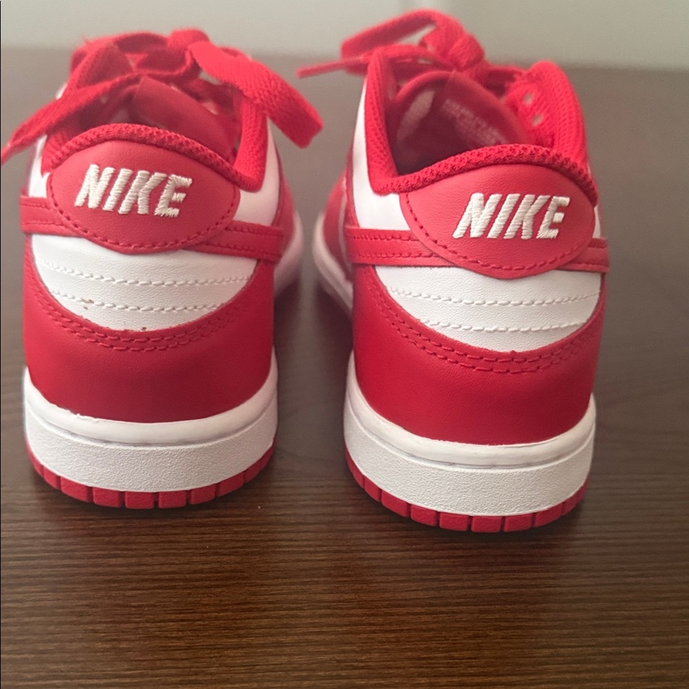 Nike Kids Red and White Low-Top Court  Sneakers - Picture 5 of 8